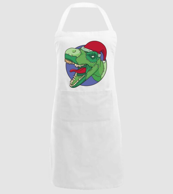 T-rex Santa model alb pe tricou