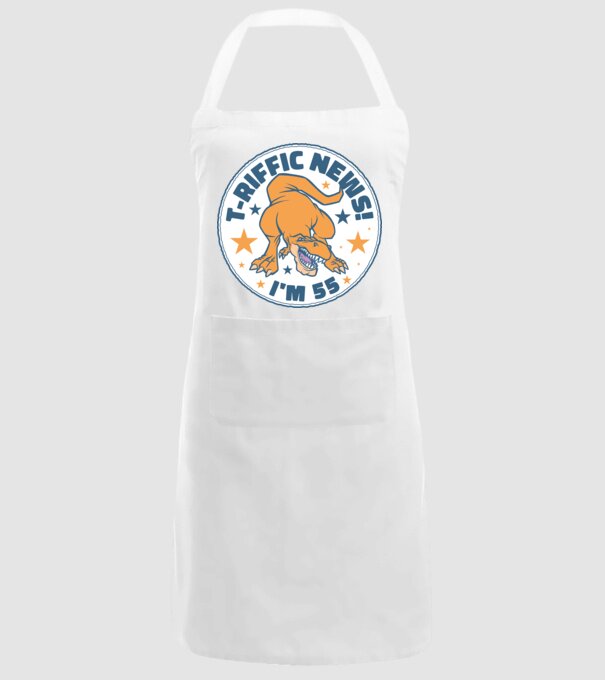 'T-rex Terrific news i''m 55' model alb pe tricou