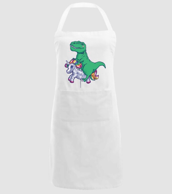 T-rex pe Unicorn balon model alb pe tricou