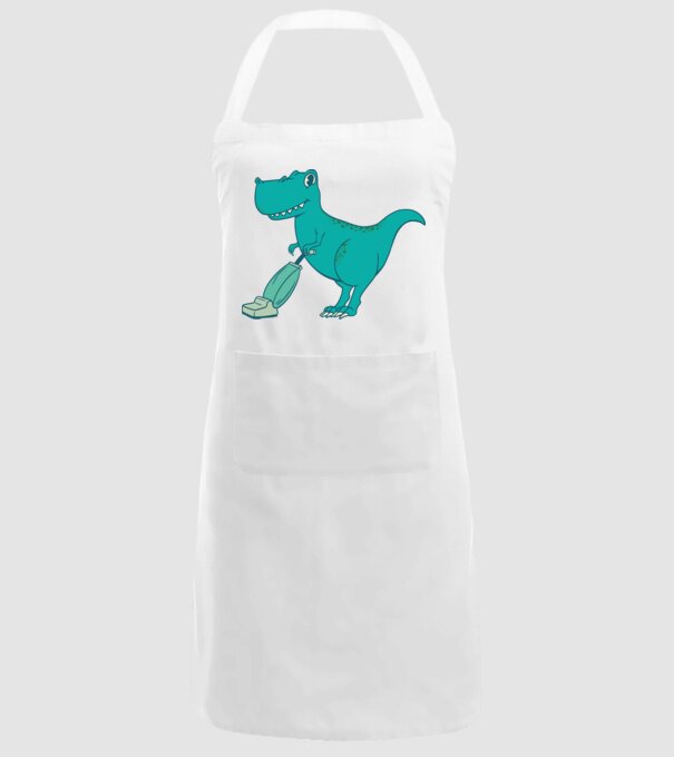 T-rex făcând curățenie model alb pe tricou