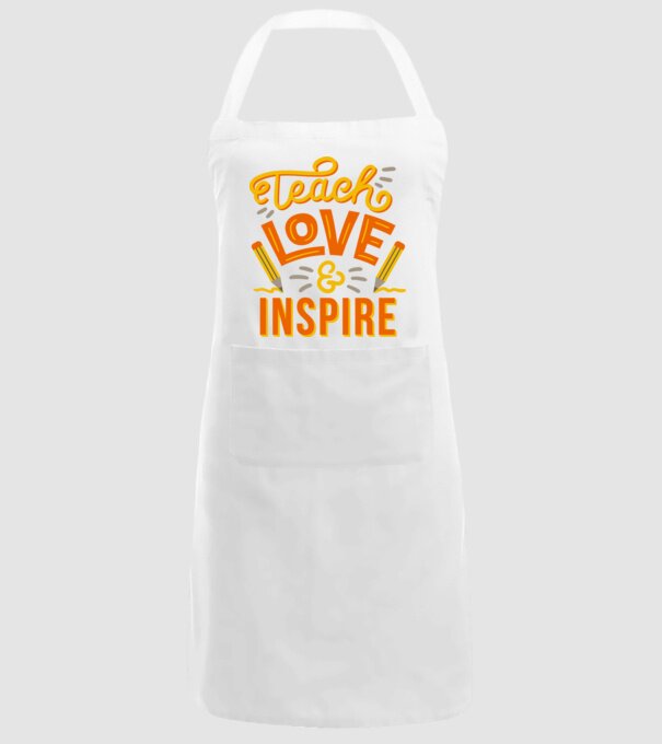 Teach Love Inspire pentru profesori model alb pe tricou