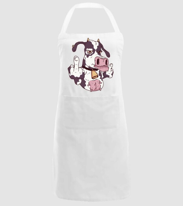 Vaca arată degetul model alb pe tricou