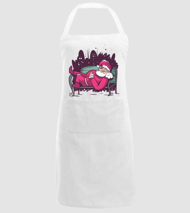 Moș Crăciun doarme model alb pe tricou