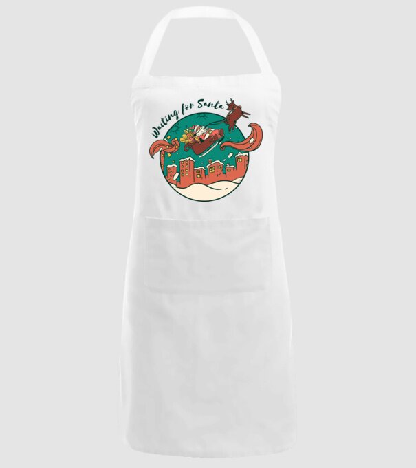 Așteptându-l pe Moș Crăciun model alb pe tricou