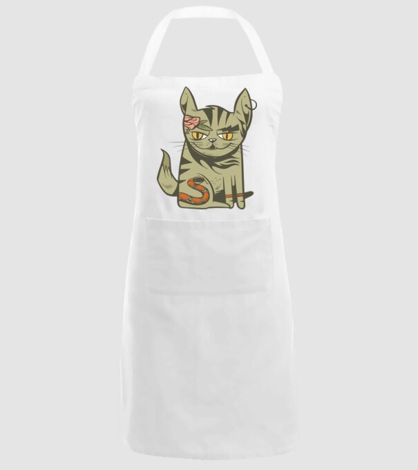 Pisoi tatuat model alb pe tricou