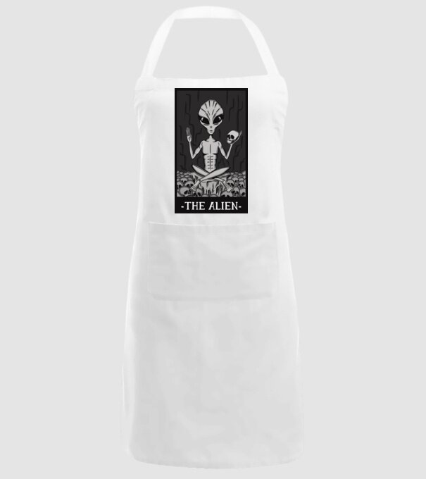 Extraterestru - Carte de tarot model alb pe tricou