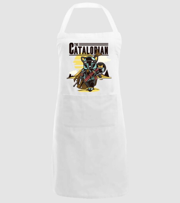 The Catalorian model alb pe tricou