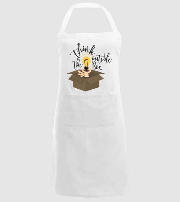 Think outside of the box model alb pe tricou