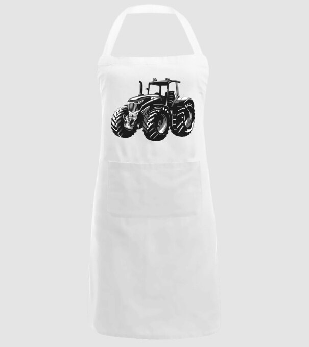 Tractor model alb pe tricou