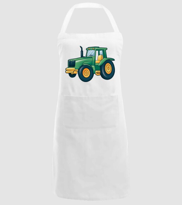 Desen Tractor model alb pe tricou