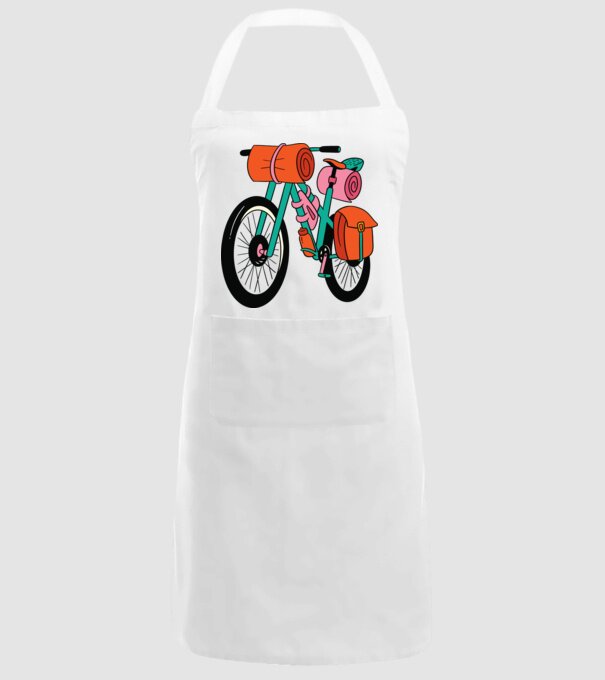 Bicicletă Drumeție model alb pe tricou