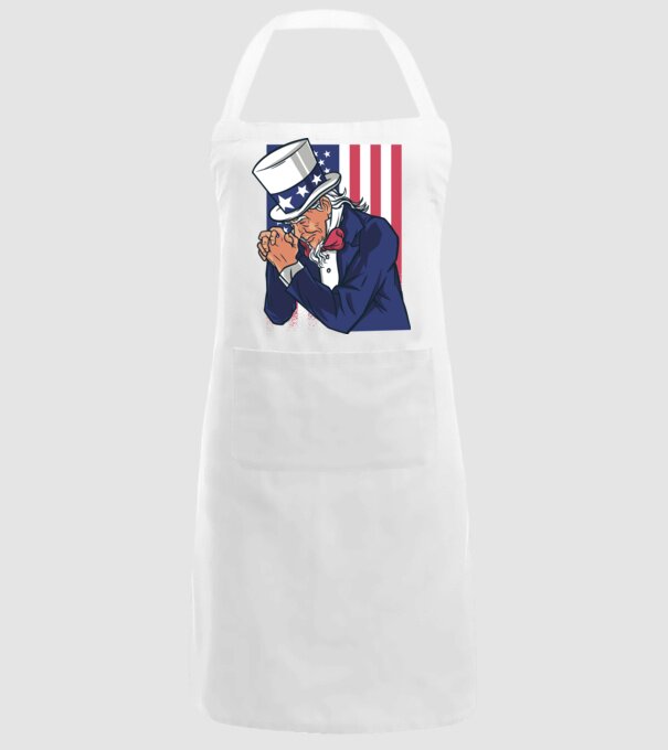 Uncle Sam se roagă model alb pe tricou
