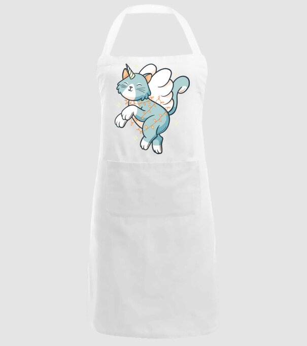 Pisică Unicorn model alb pe tricou
