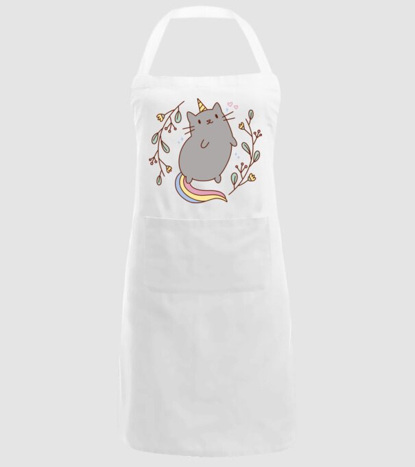 Pisică Unicorn model alb pe tricou