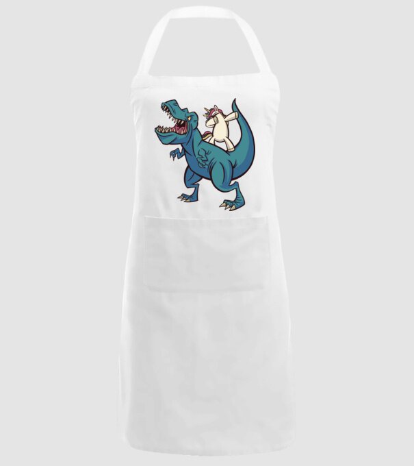 Unicorn DAB T-rex model alb pe tricou