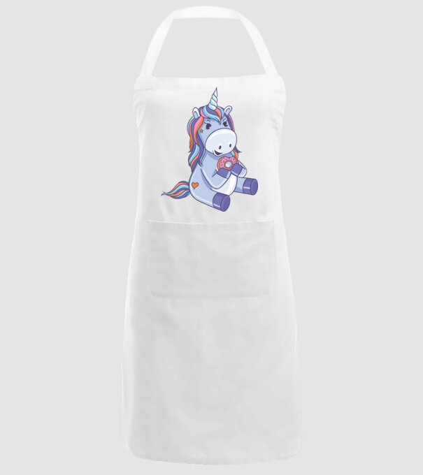 Unicorn cu gogoașă model alb pe tricou
