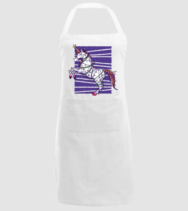Unicorn pom de Crăciun model alb pe tricou