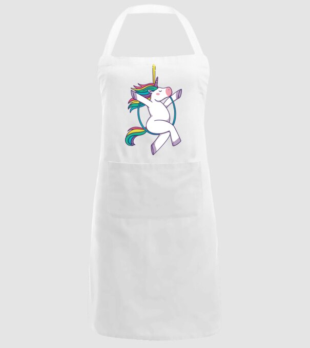 Unicorn pe cerc model alb pe tricou