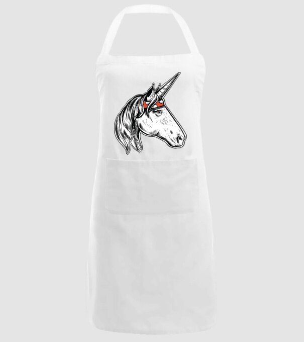Cal Unicorn model alb pe tricou