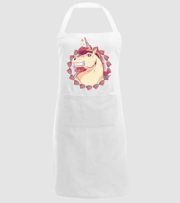 Unicorn Mullet model alb pe tricou