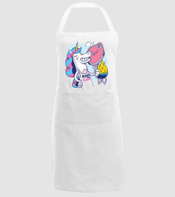 Unicorn Steak BBQ model alb pe tricou