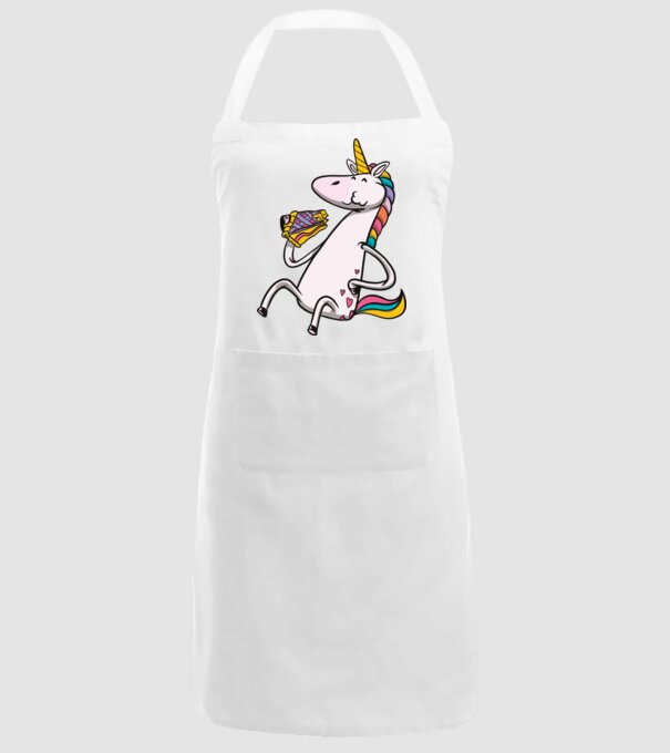Unicorn cu prăjitură model alb pe tricou