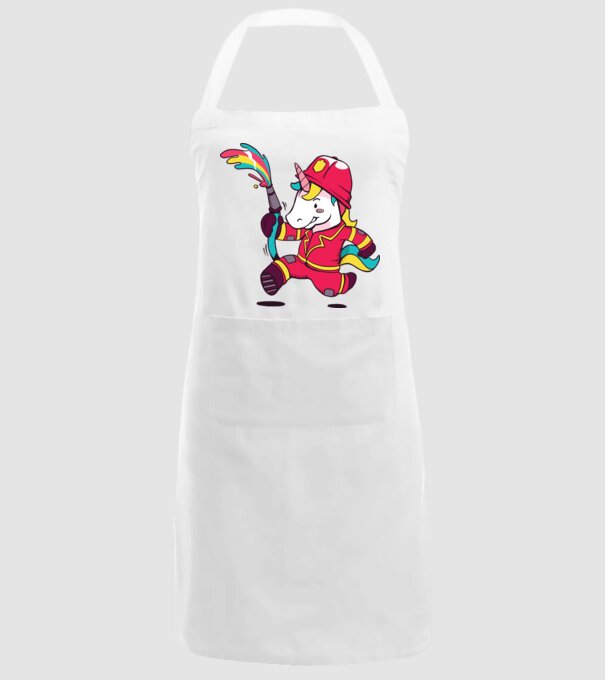 Pompier Unicorn model alb pe tricou