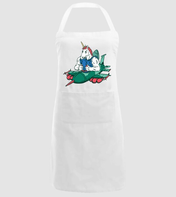 Unicorn Avion de vânătoare model alb pe tricou
