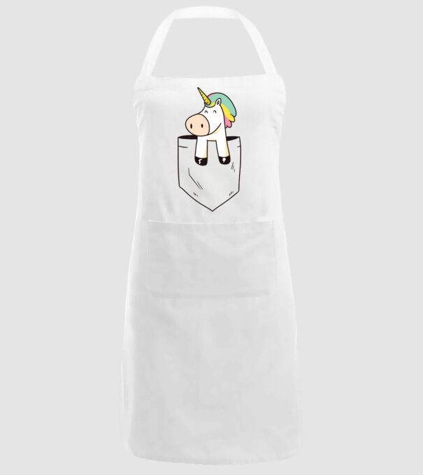 Unicorn Buzunar model alb pe tricou