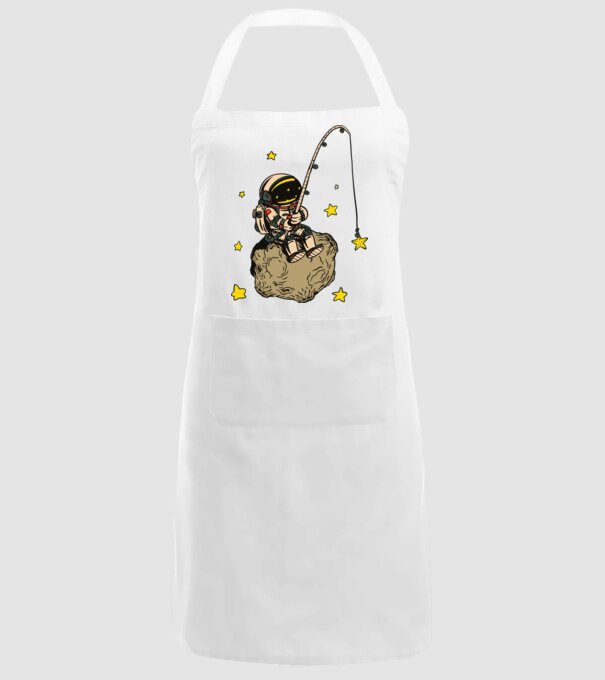 Pescar Astronaut model alb pe tricou