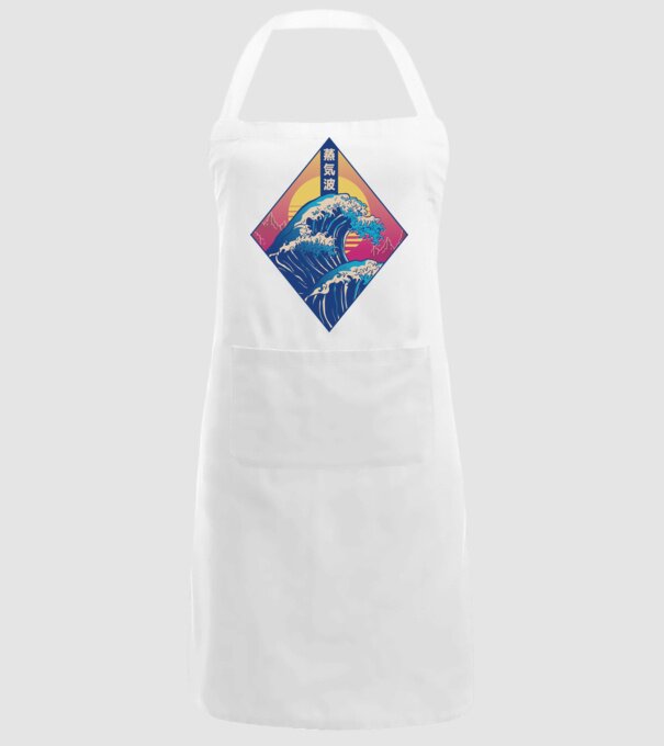 Vaporwave Val model alb pe tricou