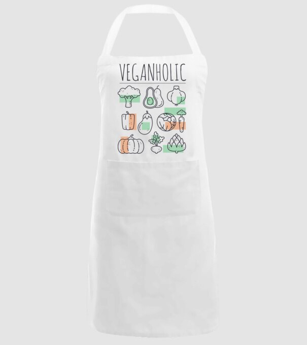 Veganholic model alb pe tricou