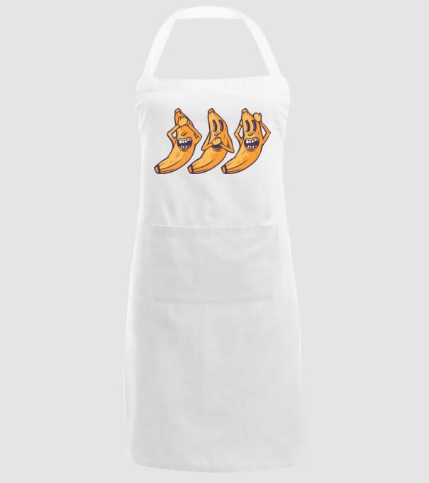 Banane amuzante - Nu vede, nu vorbește, nu aude model alb pe tricou