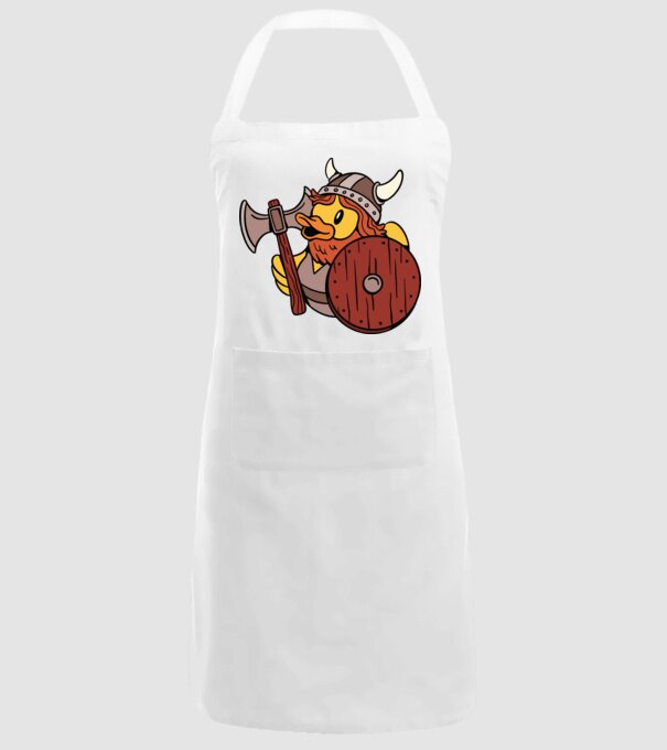 Rățușcă de cauciuc Viking model alb pe tricou