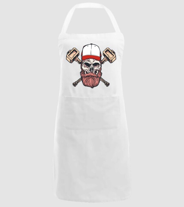 Craniu Viking model alb pe tricou