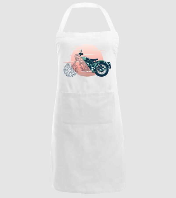 Motocicletă Vintage model alb pe tricou
