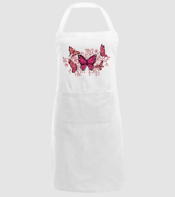 Fluturi cu flori model alb pe tricou
