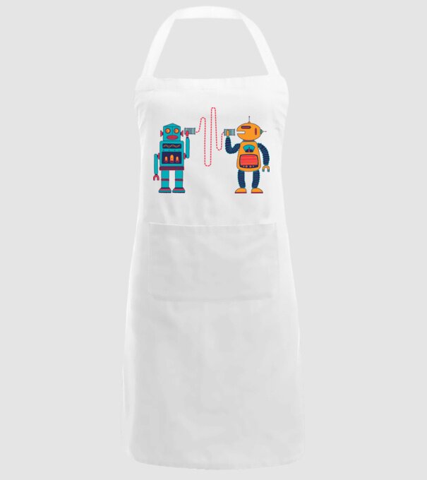 Walkie Talkie Robot model alb pe tricou