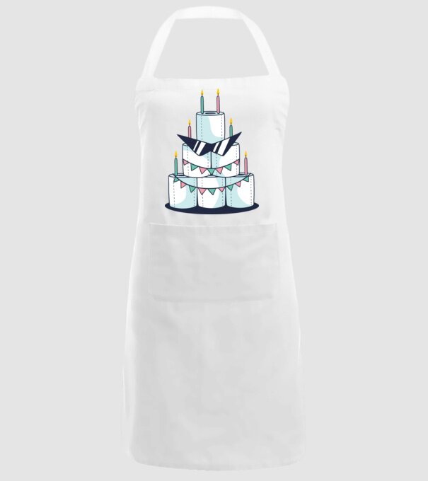 Tort de zi de naștere din hârtie igienică model alb pe tricou