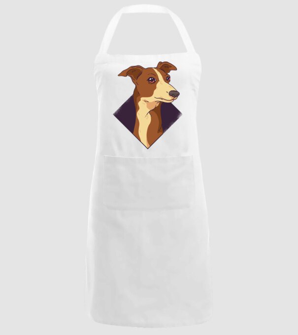Cap câine Whippet model alb pe tricou