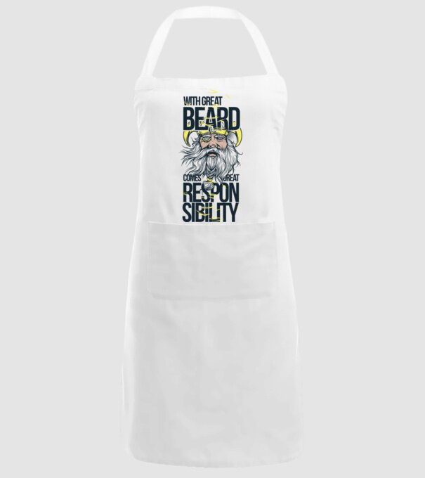 With great beard comes great responsibility model alb pe tricou