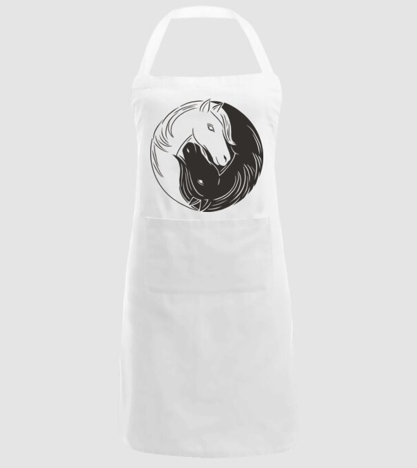 Călăreț Yin Yang model alb pe tricou