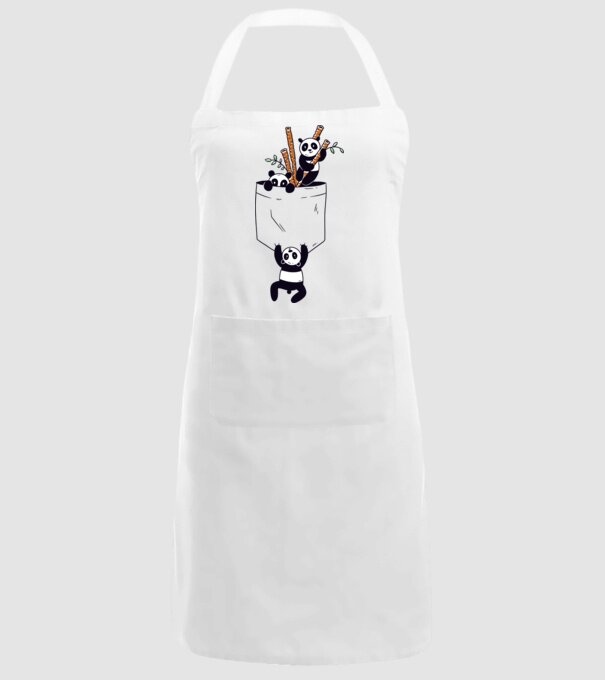 Panda de buzunar model alb pe tricou