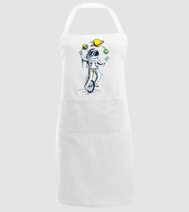 Jongler Astronaut model alb pe tricou