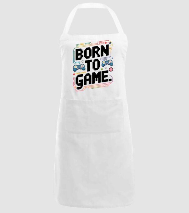 Born to Game Pixel Alb model alb pe tricou