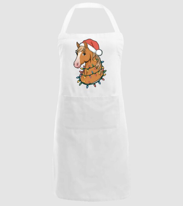 Cal de Crăciun model alb pe tricou