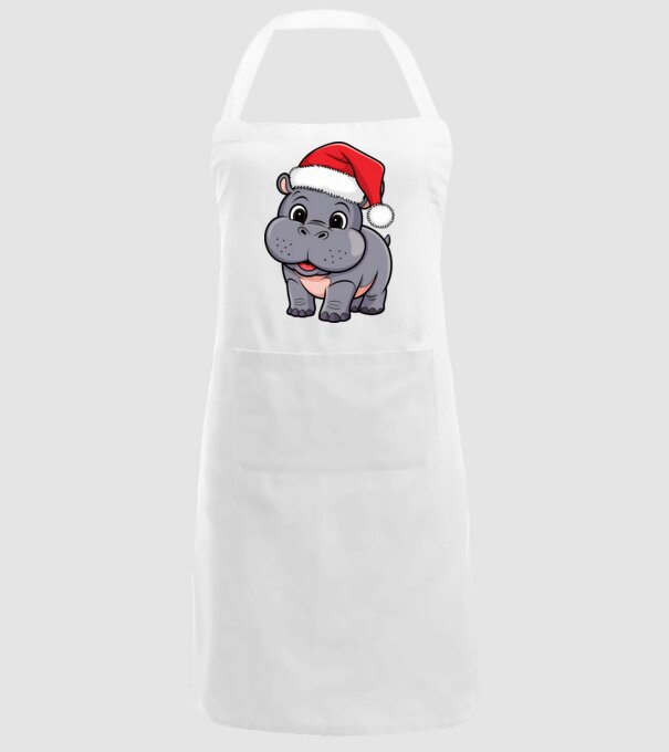 Crăciun Hippo model alb pe tricou