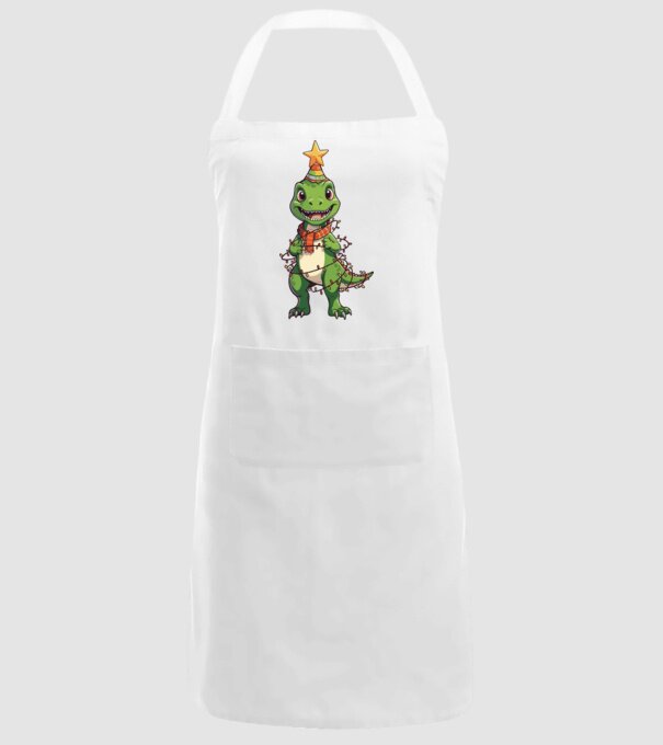 dinozaur pom de Crăciun model alb pe tricou