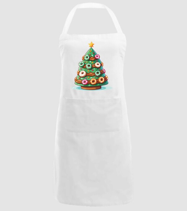 Doughnut pom de Crăciun model alb pe tricou