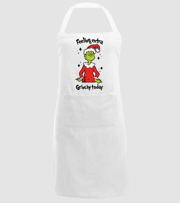 Feeling extra Grinchy today model alb pe tricou
